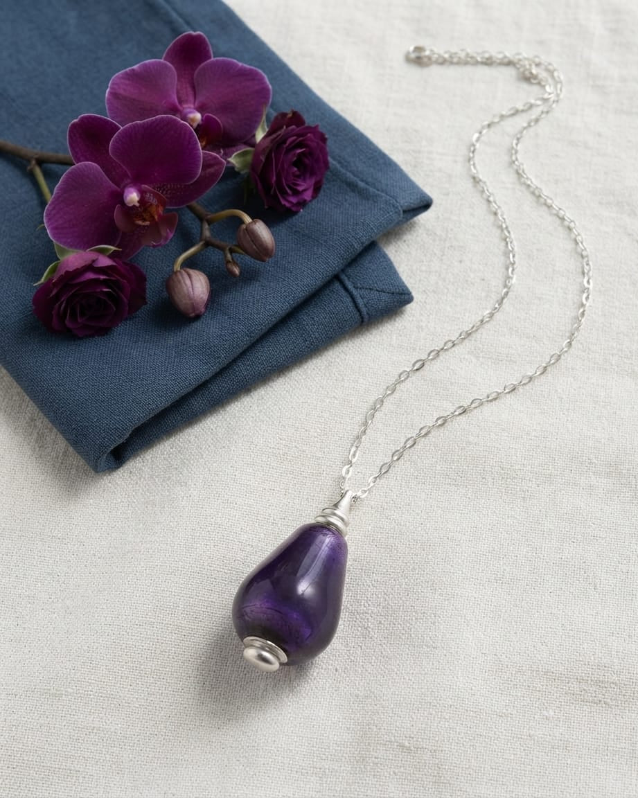 Cara Keepsakes Murano Glass Pendant Urns Murano Glass Pendant Urn - 'Majesty'