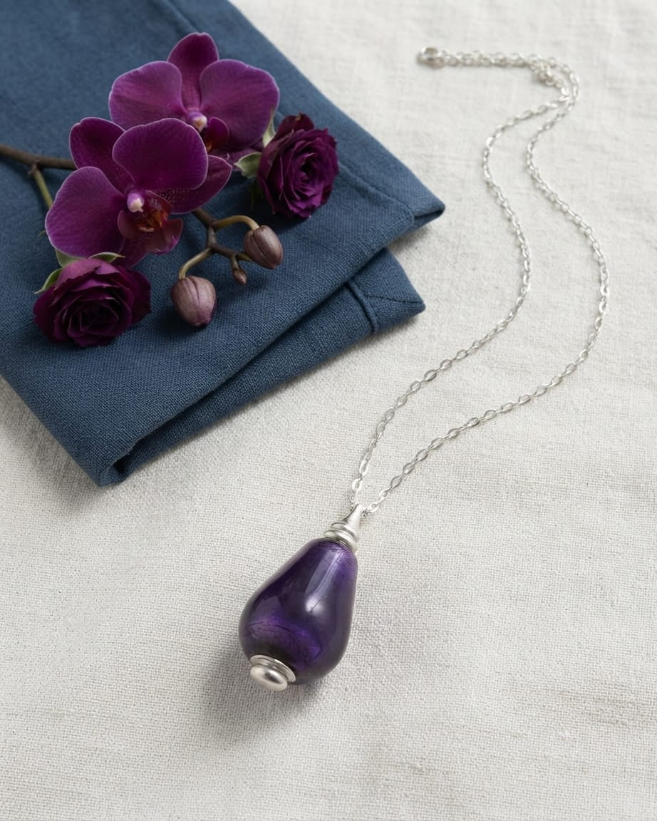 Cara Keepsakes Murano Glass Pendant Urns Murano Glass Pendant Urn - 'Majesty'