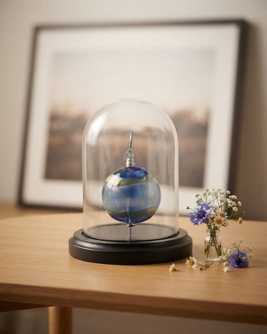 Cara Keepsakes Keepsake Urn Mini Urn with Glass Dome Keepsake Urn - "Serenity"