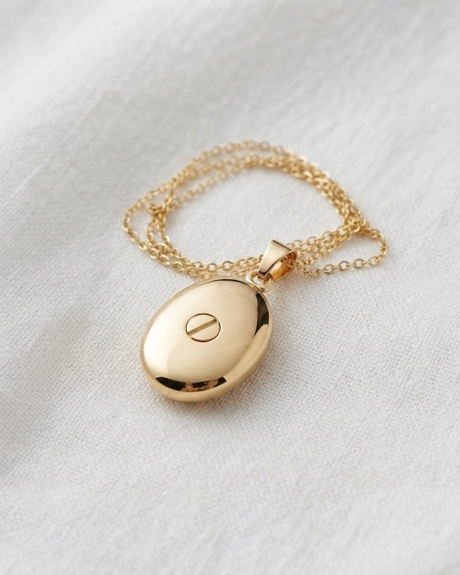 Cara Keepsakes Gold Pendant Urns Gold Oval Pendant Urn (10K)