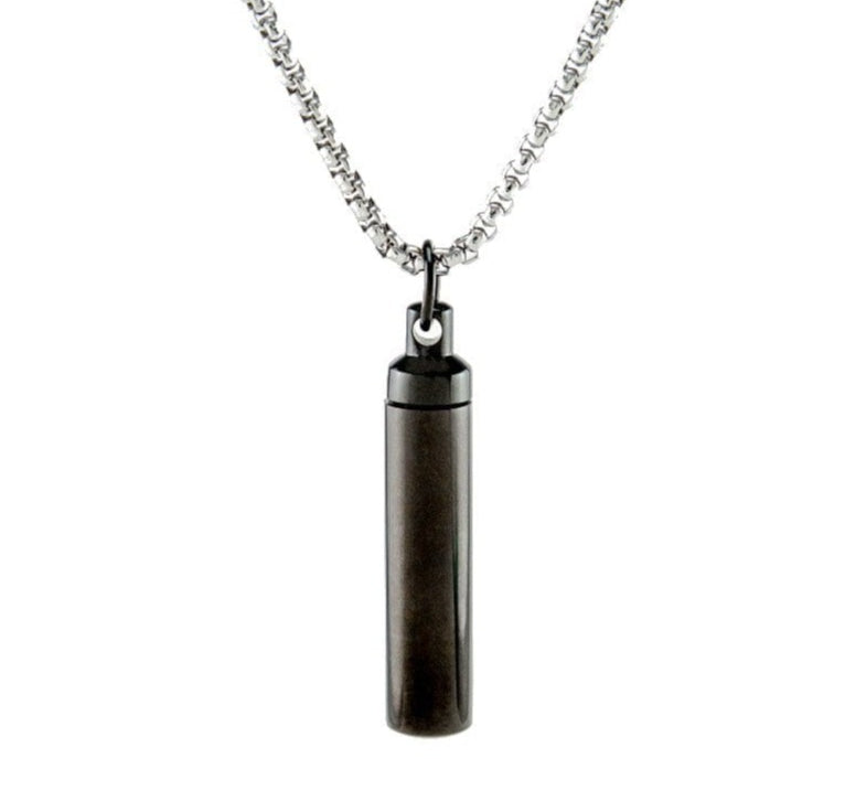 Cara Keepsakes Stainless Steel Black Stainless Steel Cylinder Urn