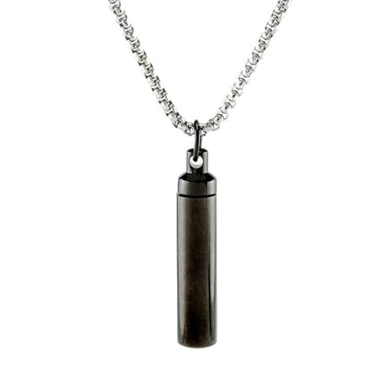 Cara Keepsakes Stainless Steel Black Stainless Steel Cylinder Urn