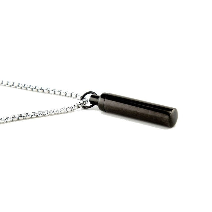 Cara Keepsakes Stainless Steel Black Stainless Steel Cylinder Urn