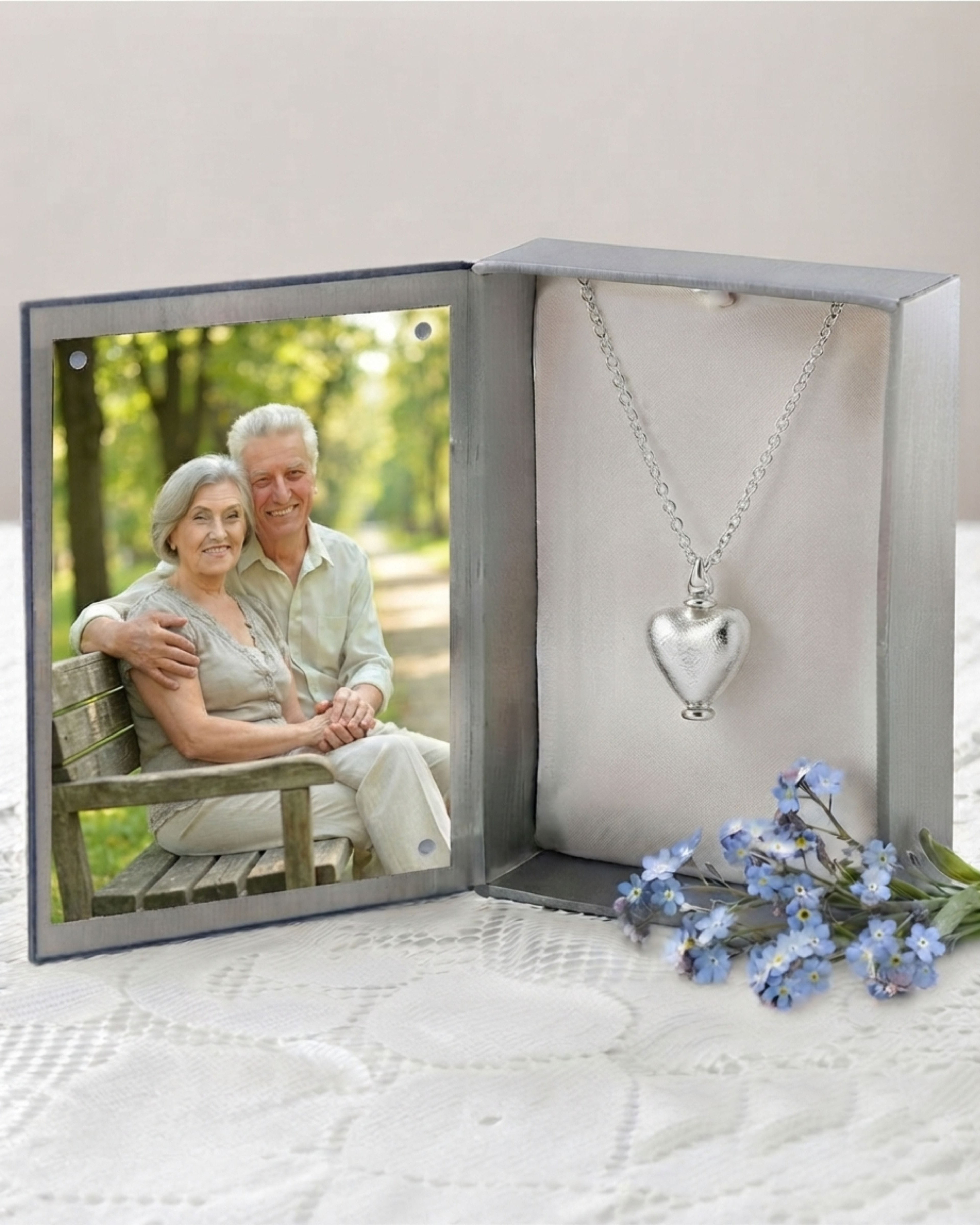 Cara Keepsakes Murano Glass Heart Urns Murano Glass Heart Urn - April