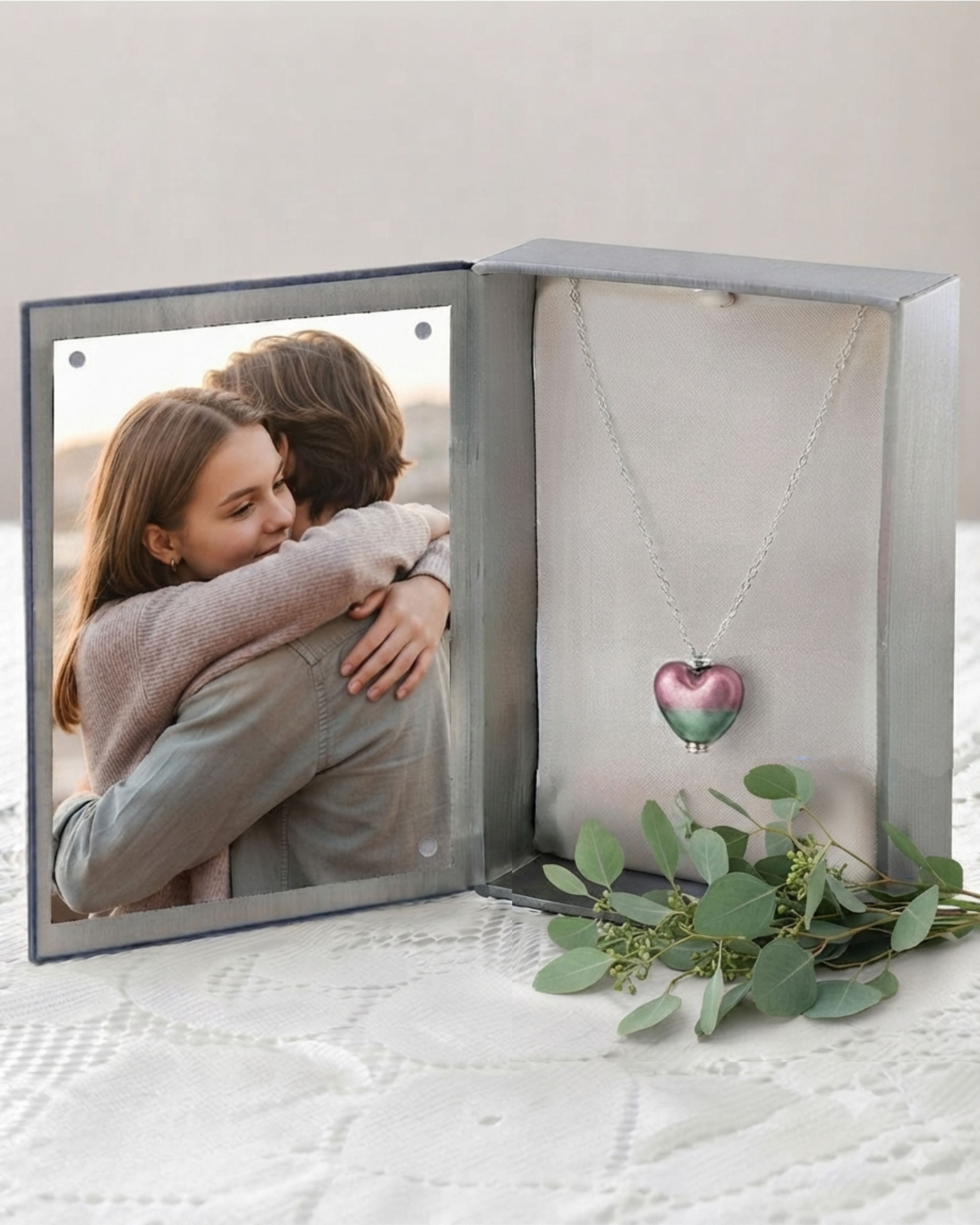 Cara Keepsakes Murano Glass Heart Urns Murano Glass Heart Urn - 'Enchanted Bliss'
