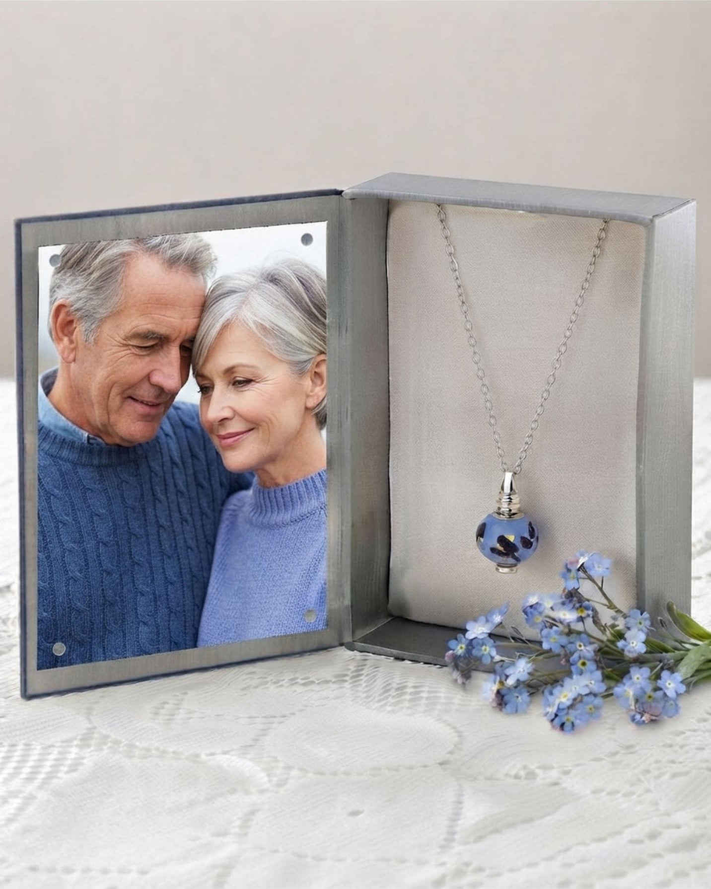 Cara Keepsakes Murano Glass Pendant Urns Murano Glass Pendant Urn - 'Ocean Mist' Bead