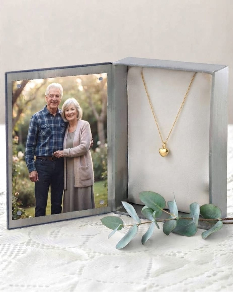 Cara Keepsakes Stainless Steel Gold-Plated Stainless Steel Bubble Heart Urn