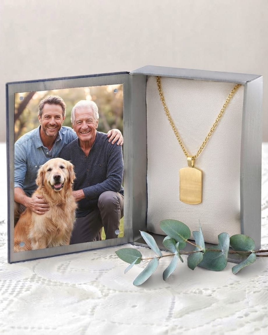 Cara Keepsakes Stainless Steel Gold-Plated Stainless Steel Tag Pendant