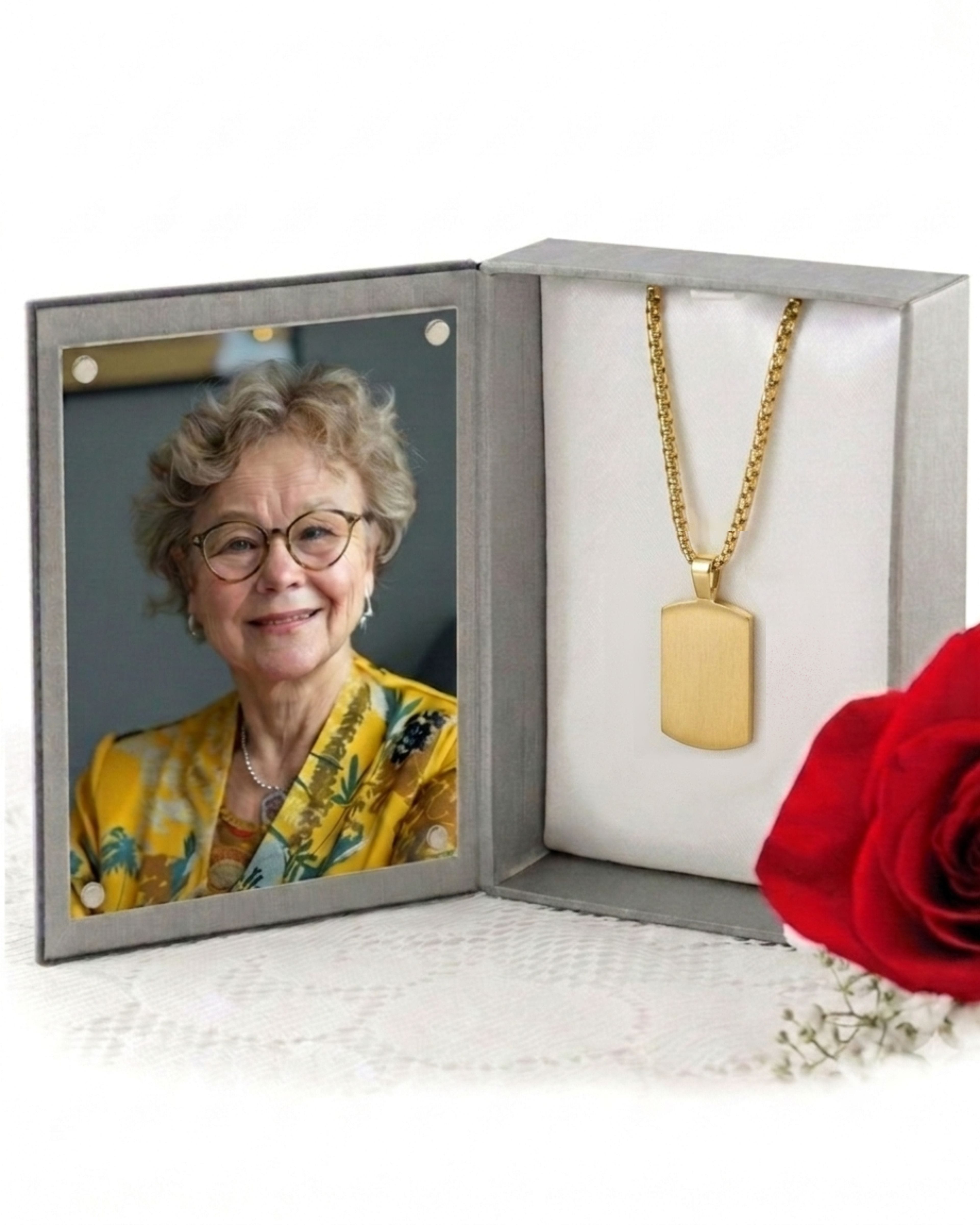 Cara Keepsakes Stainless Steel Gold-Plated Tag Pendant