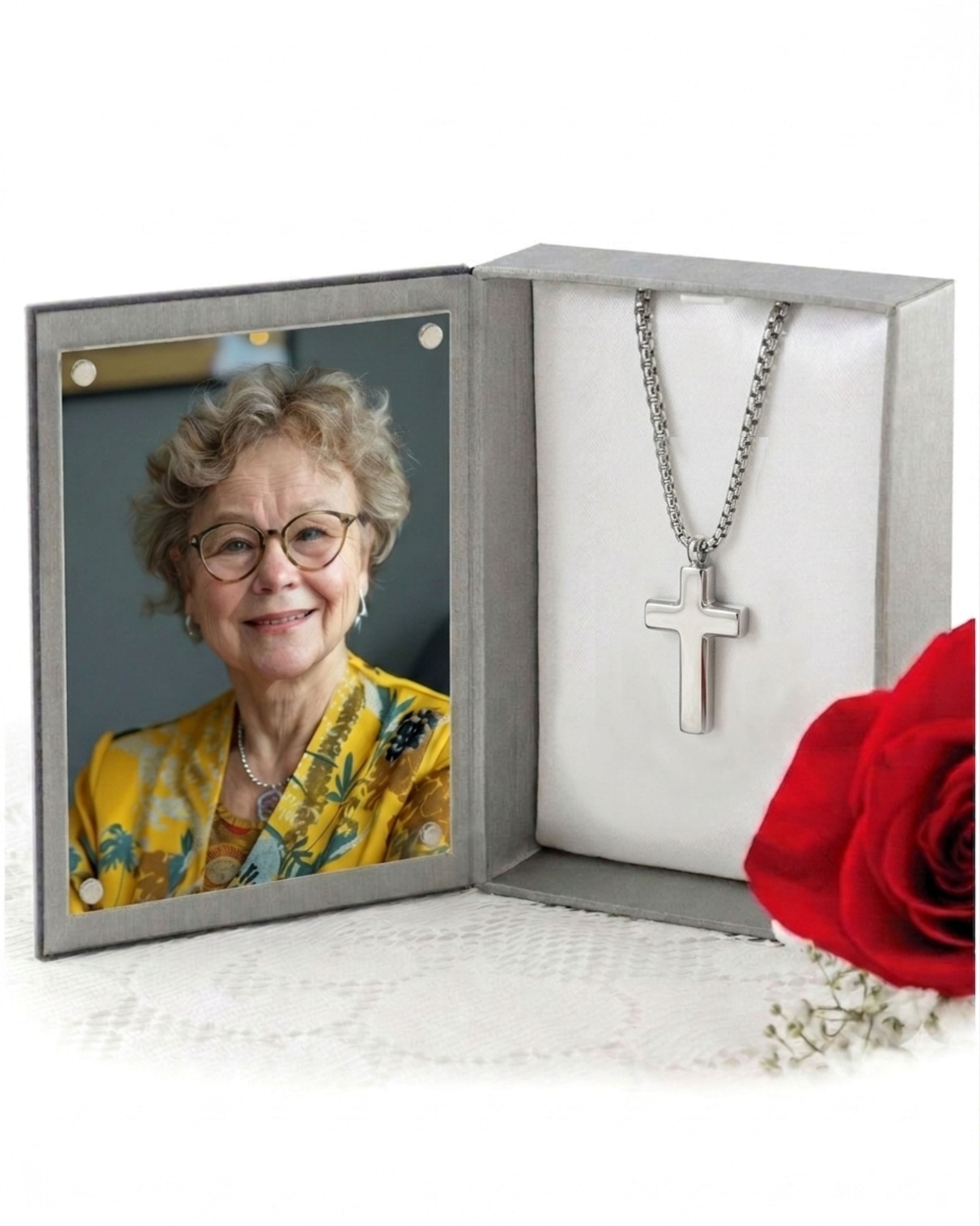 Cara Keepsakes Stainless Steel Stainless Steel Cross Pendant Urn