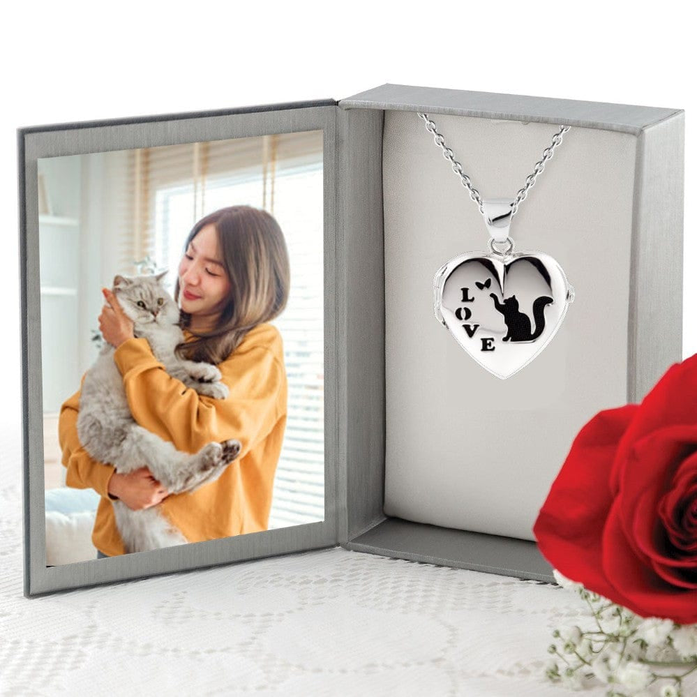 Cara Keepsakes Silver Locket Urns Cat Locket Urn