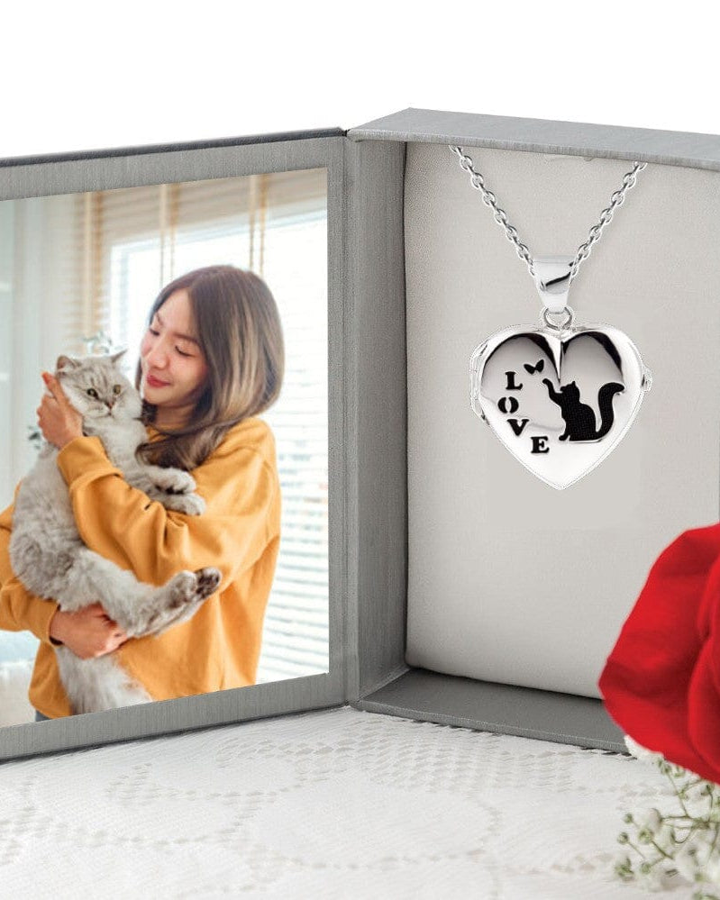 Cara Keepsakes Silver Locket Urns Cat Locket Urn