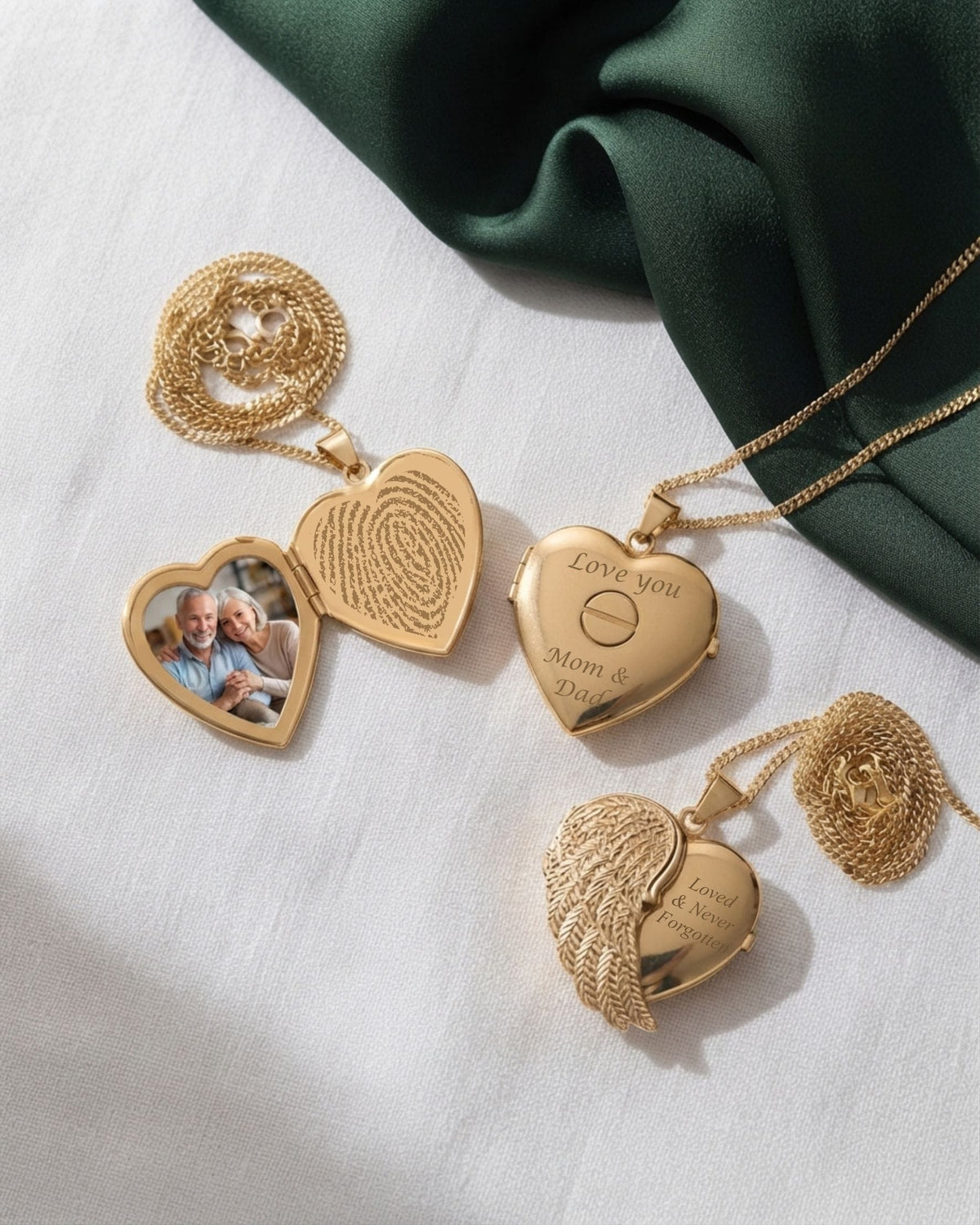 Cara Keepsakes Gold Locket Urns Gold Angel Wing Locket Urn (14K)