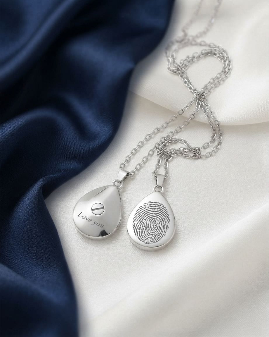 Cara Keepsakes Silver Pendant Urns Silver Teardrop Pendant Urn