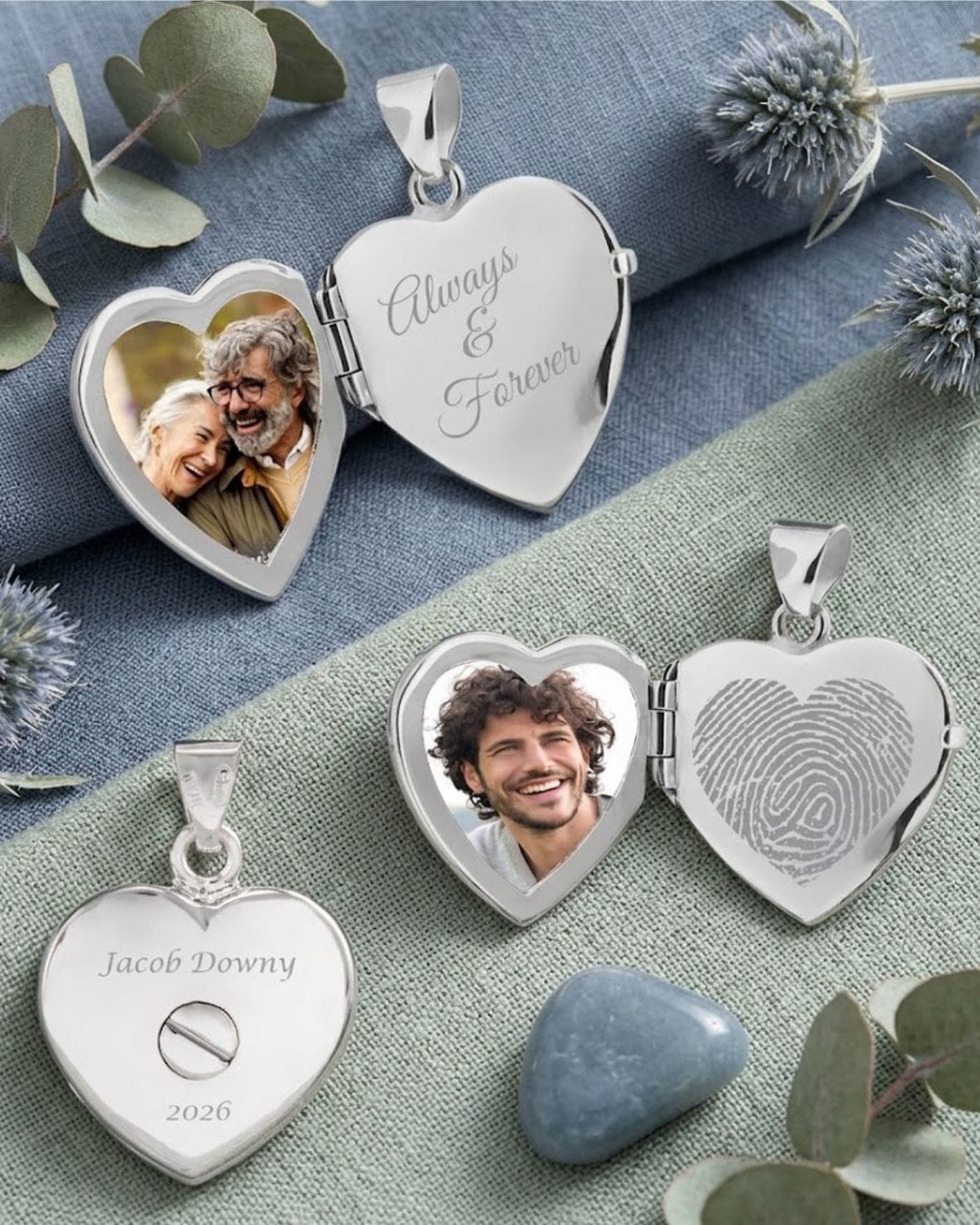 Cara Keepsakes Silver Locket Urns Silver Heart Locket Urn - Diamond Cut
