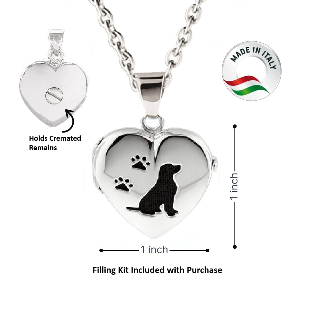 Cara Keepsakes Silver Locket Urns Dog Locket Urn