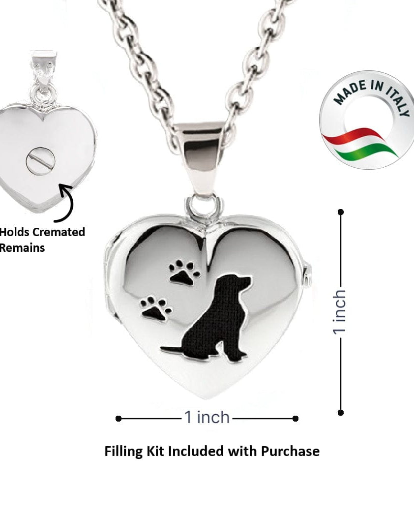 Cara Keepsakes Silver Locket Urns Dog Locket Urn