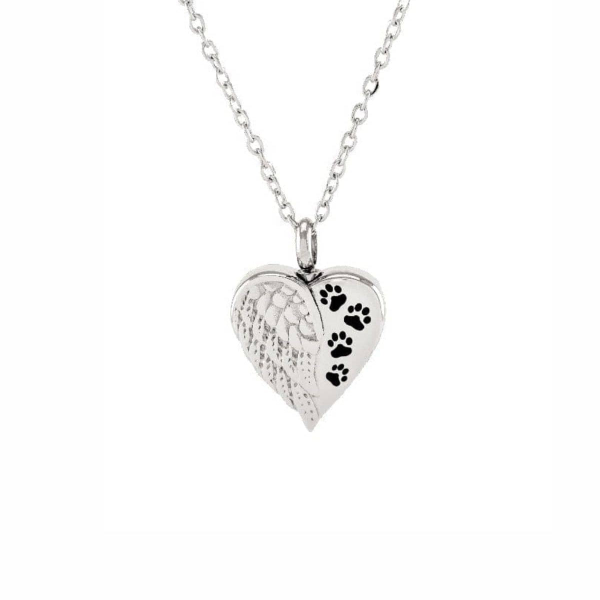 Cara Keepsakes Stainless Steel Stainless Steel Angel Wing Urn with Paw Prints