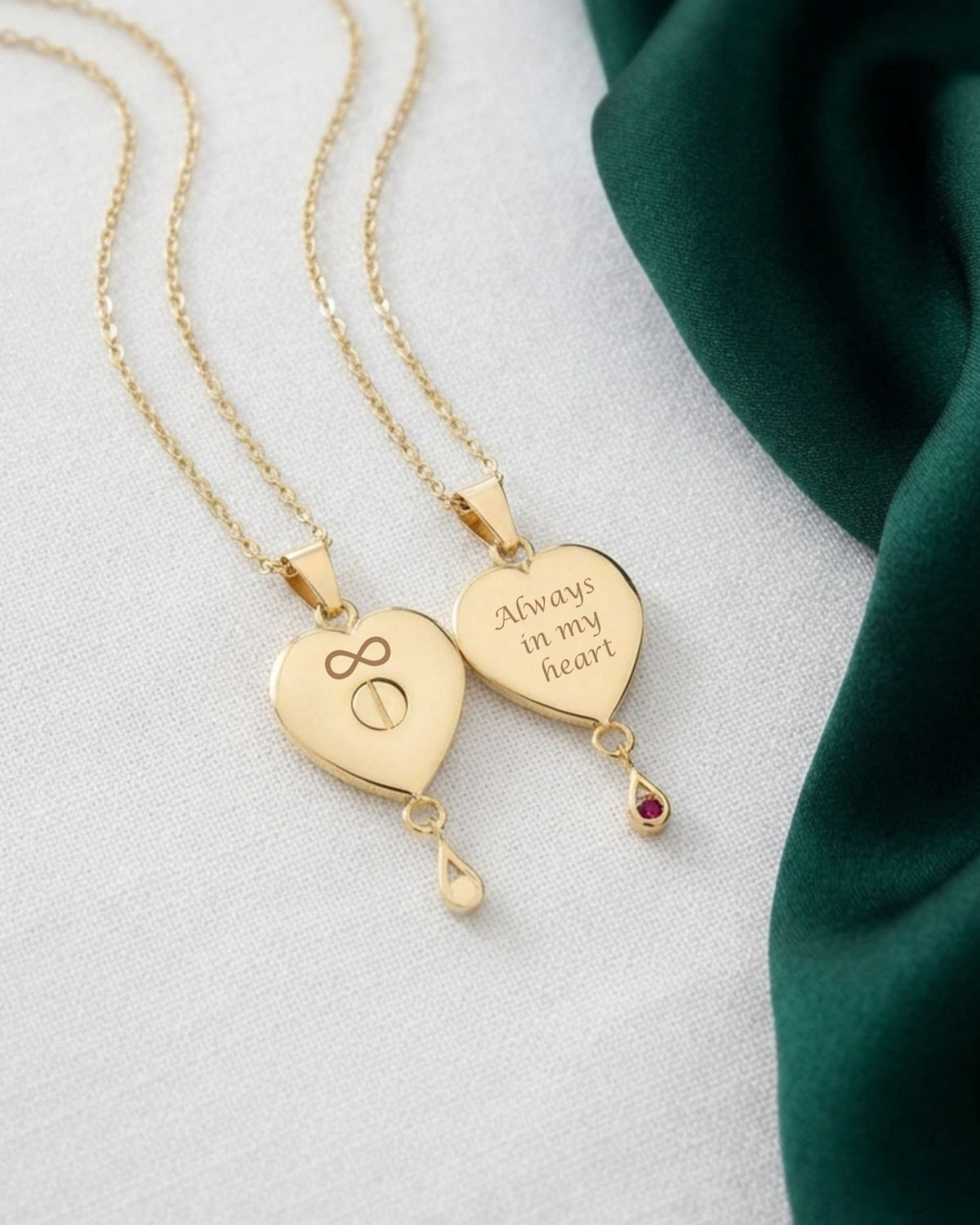 Cara Keepsakes Gold Pendant Urns Birthstone Heart Pendant Urn (10K)