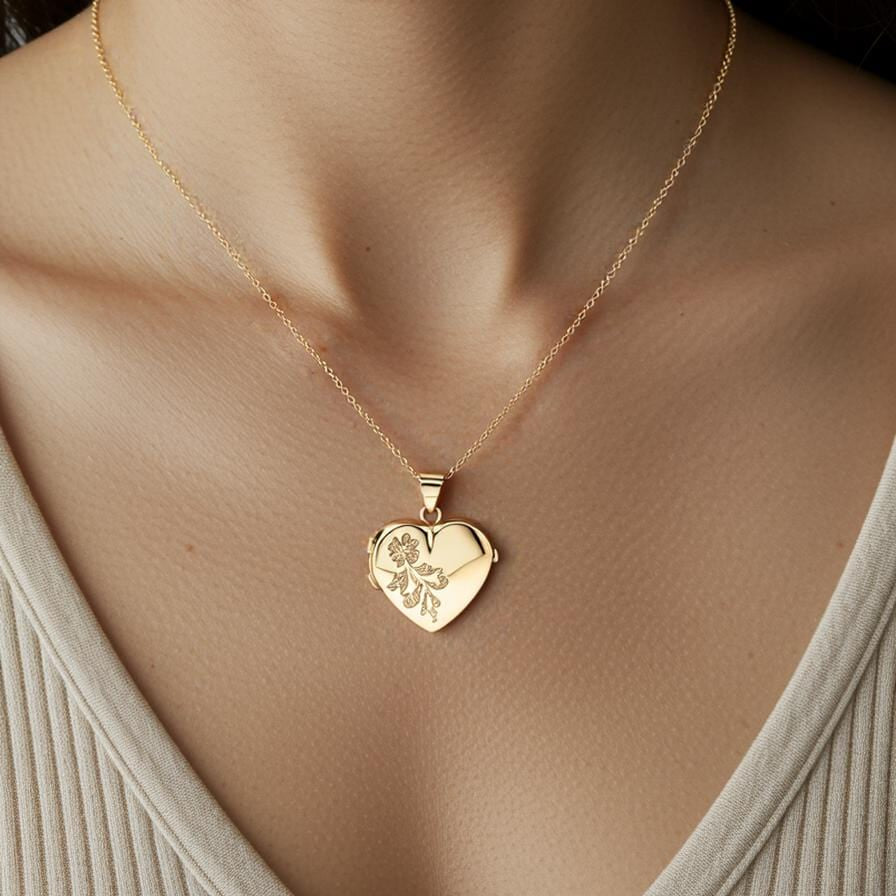 Cara Keepsakes Gold Locket Urns Gold 'Forget Me Not' Locket Urn (10K)