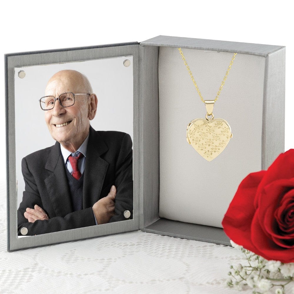 Cara Keepsakes Gold Locket Urns Gold Heart Locket Urn - Diamond Cut (10K)