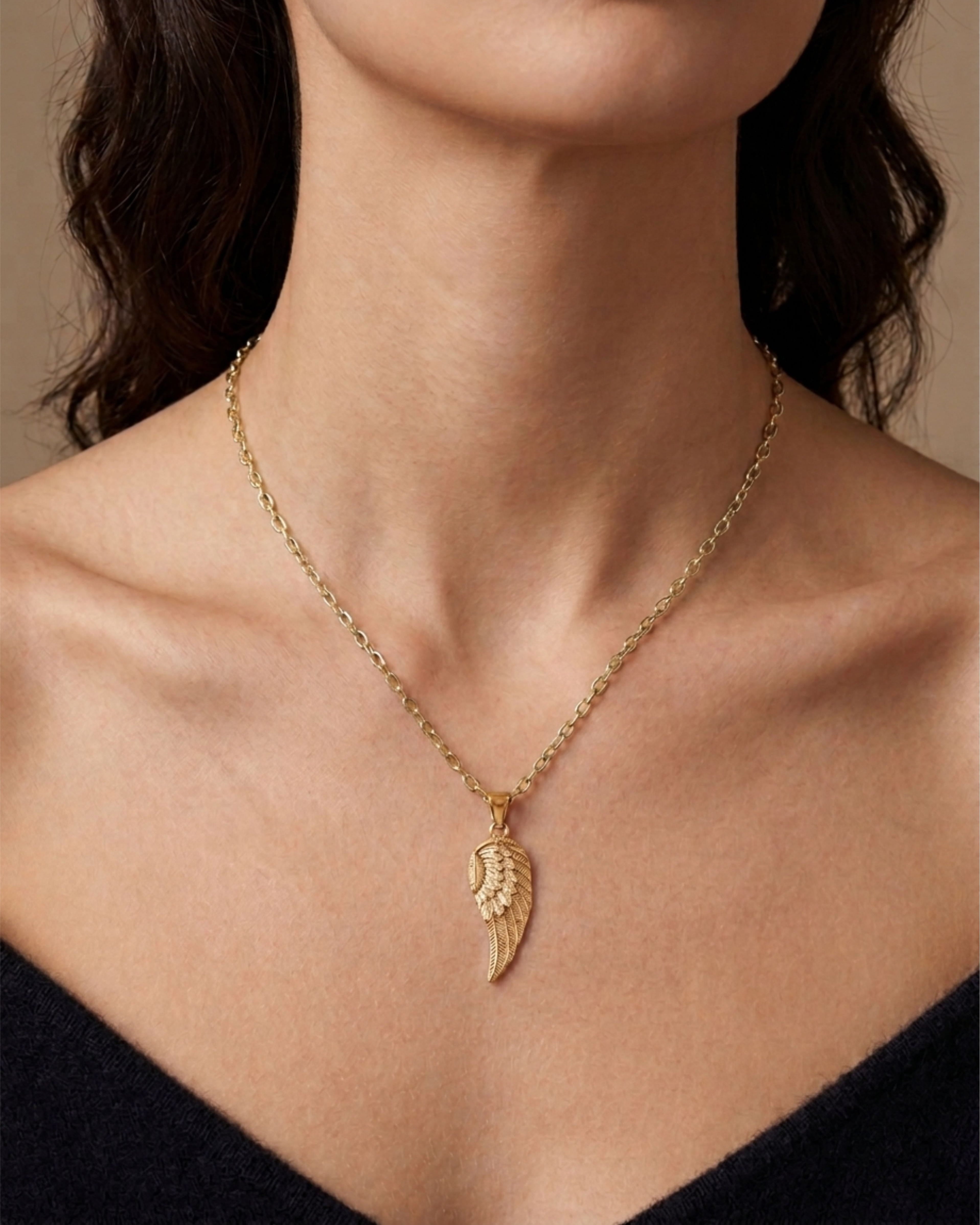 Cara Keepsakes Gold Pendant Urns Gold Guardian Angel Pendant Urn (10K)