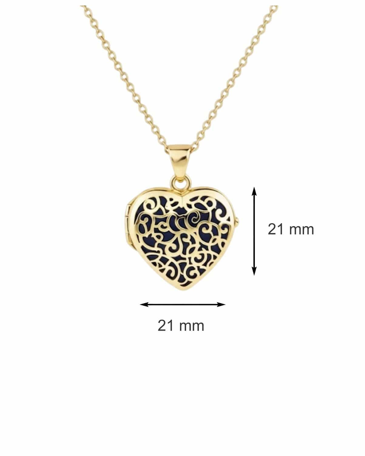 Cara Keepsakes Gold Locket Urns Gold Filigree Heart Locket Urn (14K)