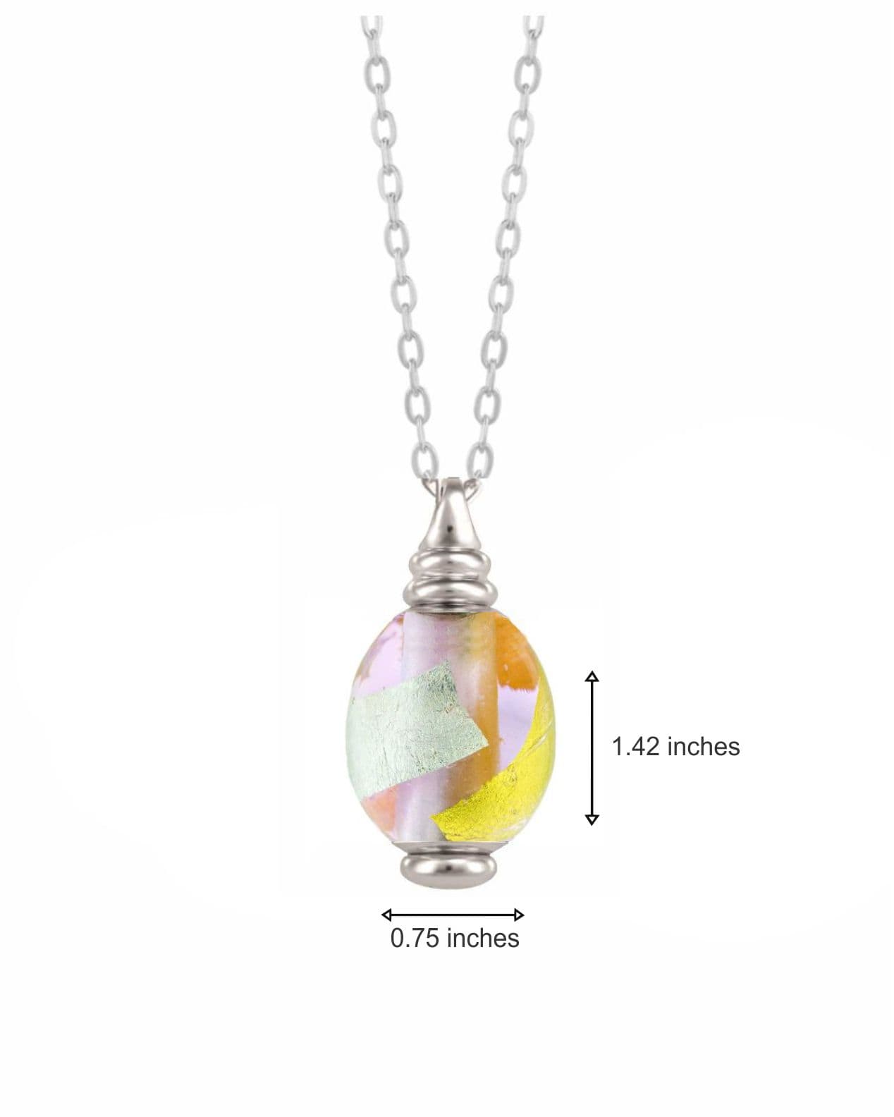 Cara Keepsakes Murano Glass Pendant Urns Murano Glass Pendant Urn - 'Loving Whispers' Olive