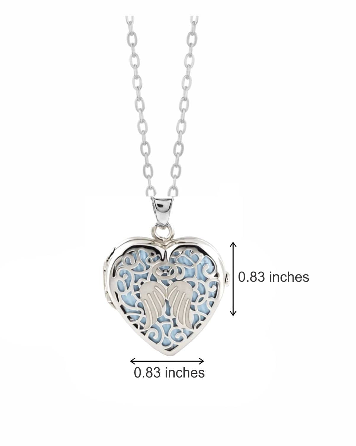 Cara Keepsakes Silver Locket Urns Angel Heart Locket Urn