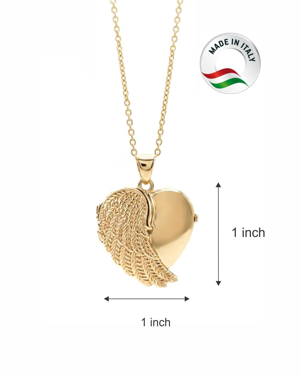 Cara Keepsakes Gold Locket Urns Gold Angel Wing Locket Urn (14K)