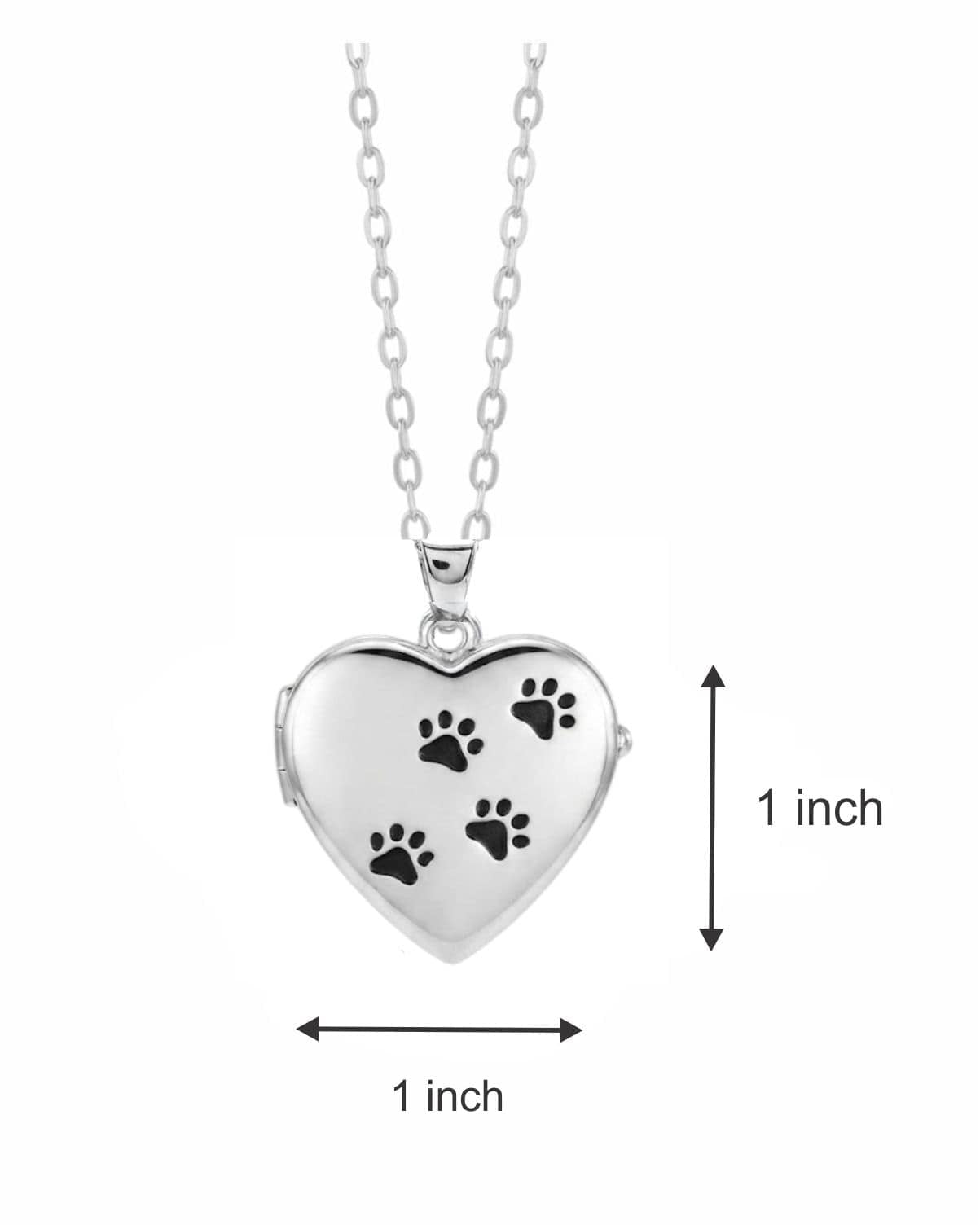 Cara Keepsakes Silver Locket Urns Paw Print Locket Urn