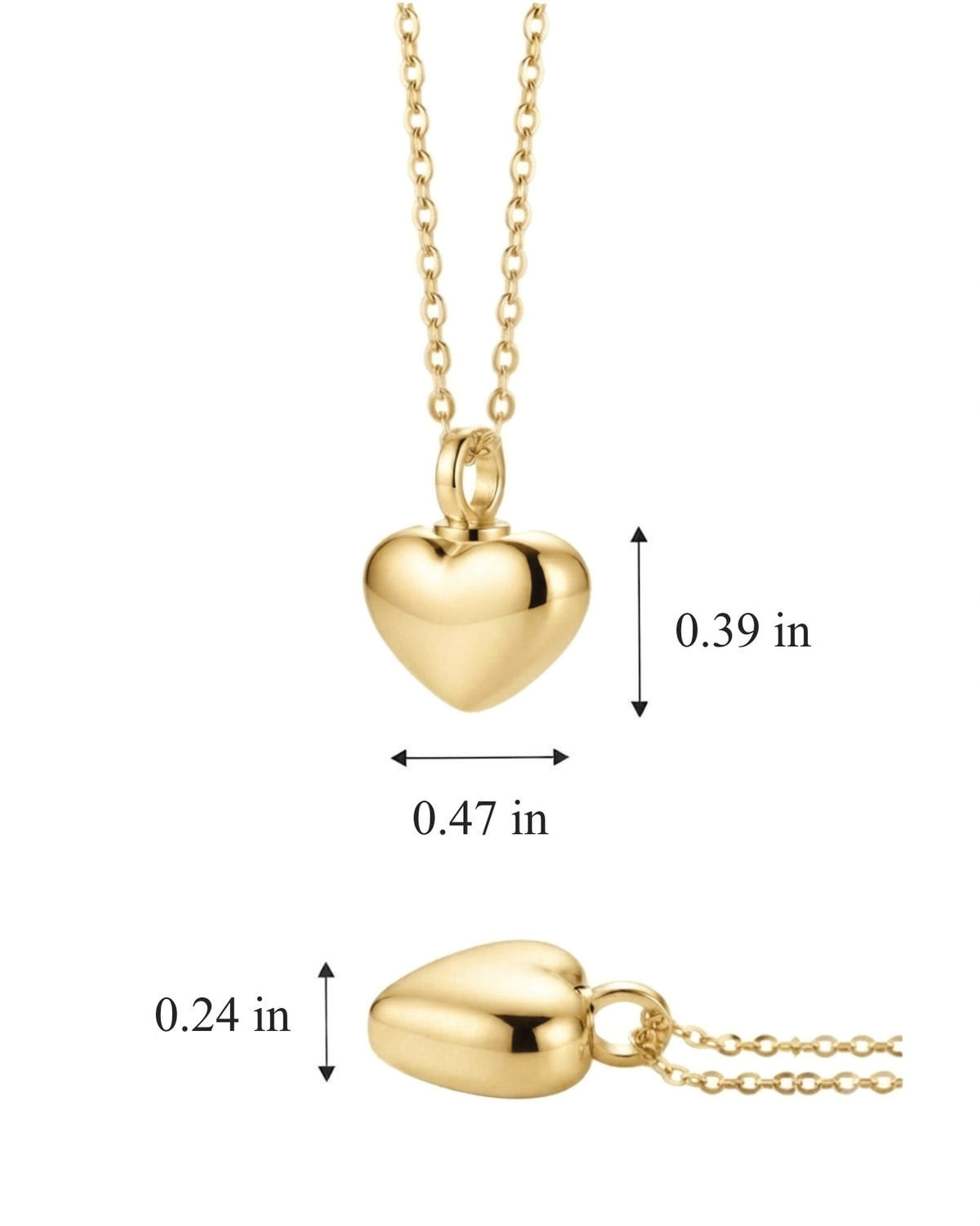 Cara Keepsakes Stainless Steel Gold-Plated Stainless Steel Bubble Heart Urn