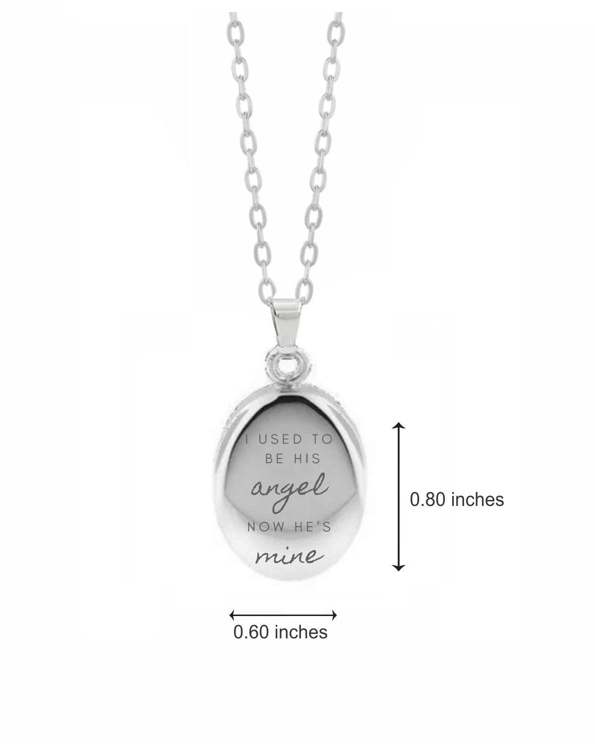 Cara Keepsakes Silver Pendant Urns 'I Used To Be His Angel' Pendant Urn