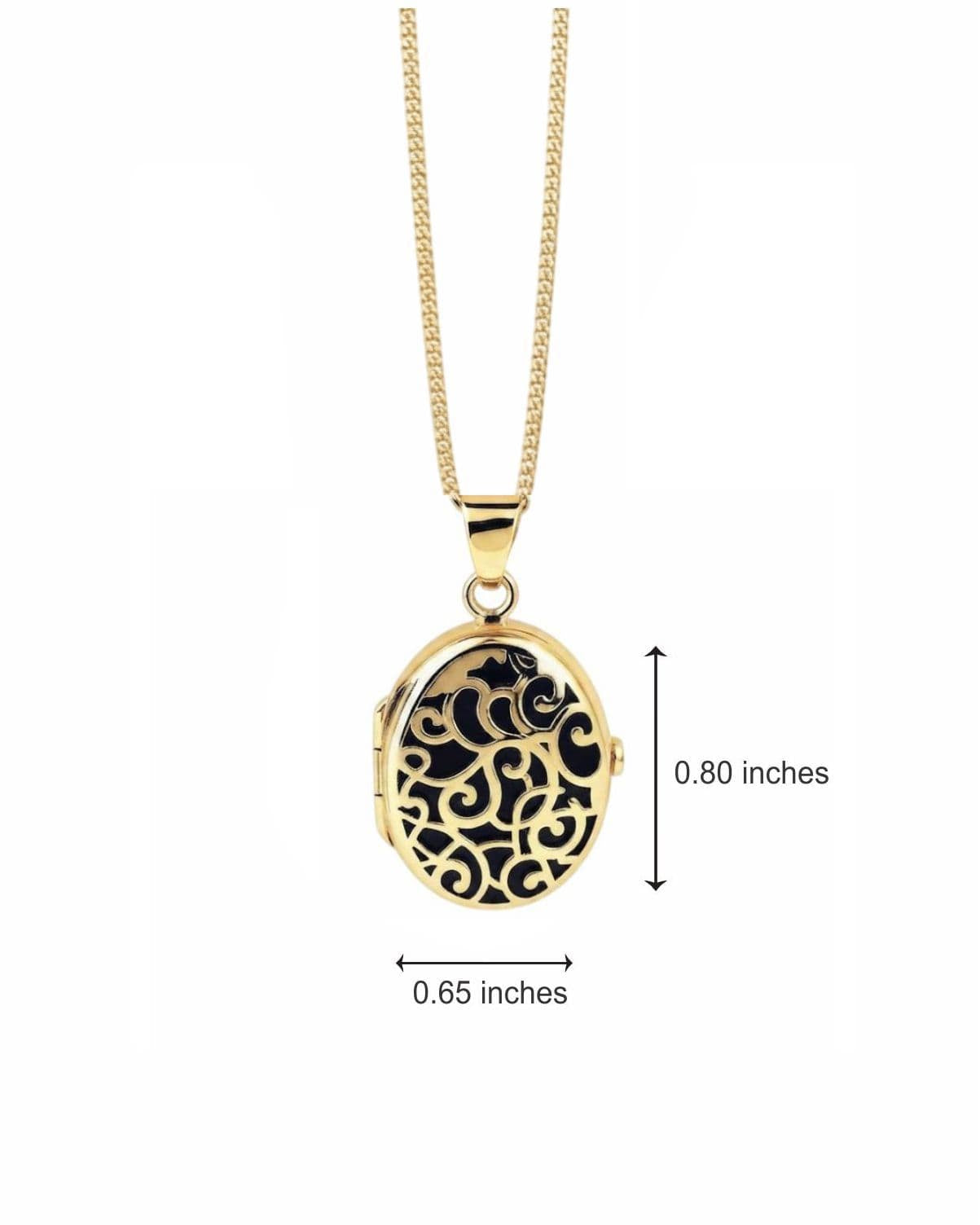 Cara Keepsakes Gold Locket Urns Gold Filigree Oval Locket Urn (14K)
