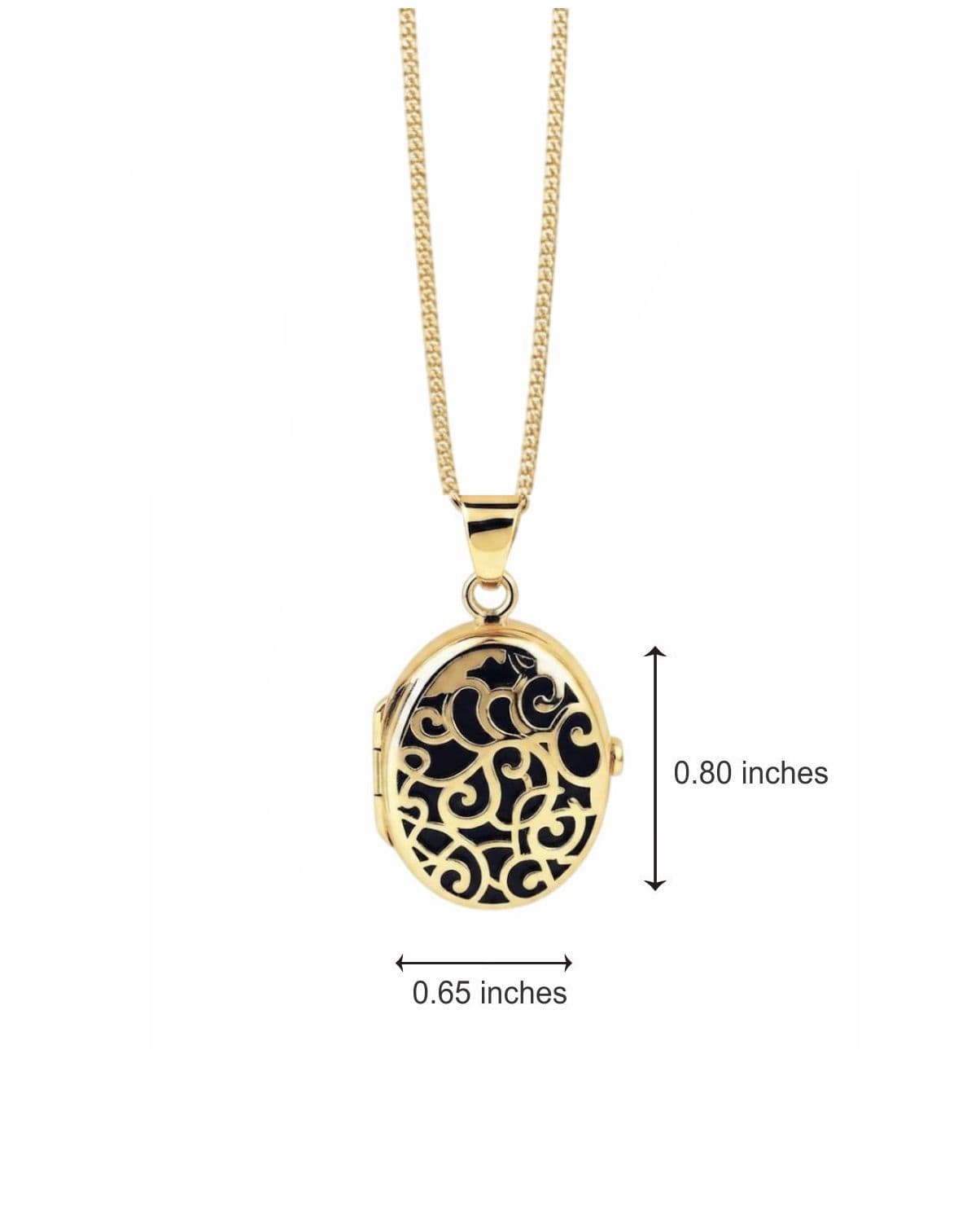 Cara Keepsakes Gold Locket Urns Gold Filigree Oval Locket Urn (14K)
