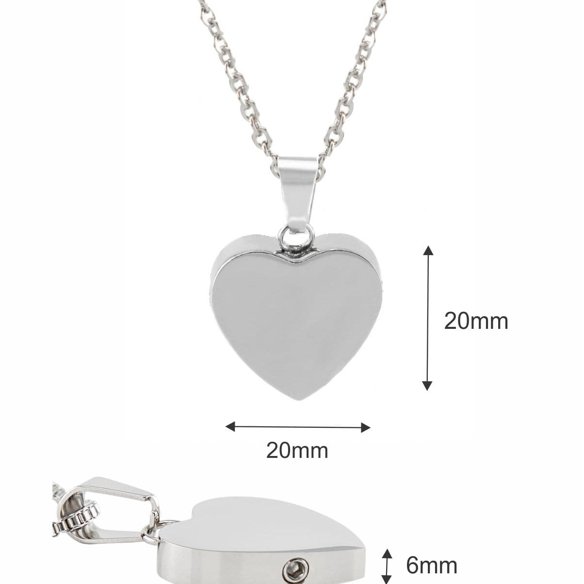 Cara Keepsakes Stainless Steel Stainless Steel Heart Pendant Urn