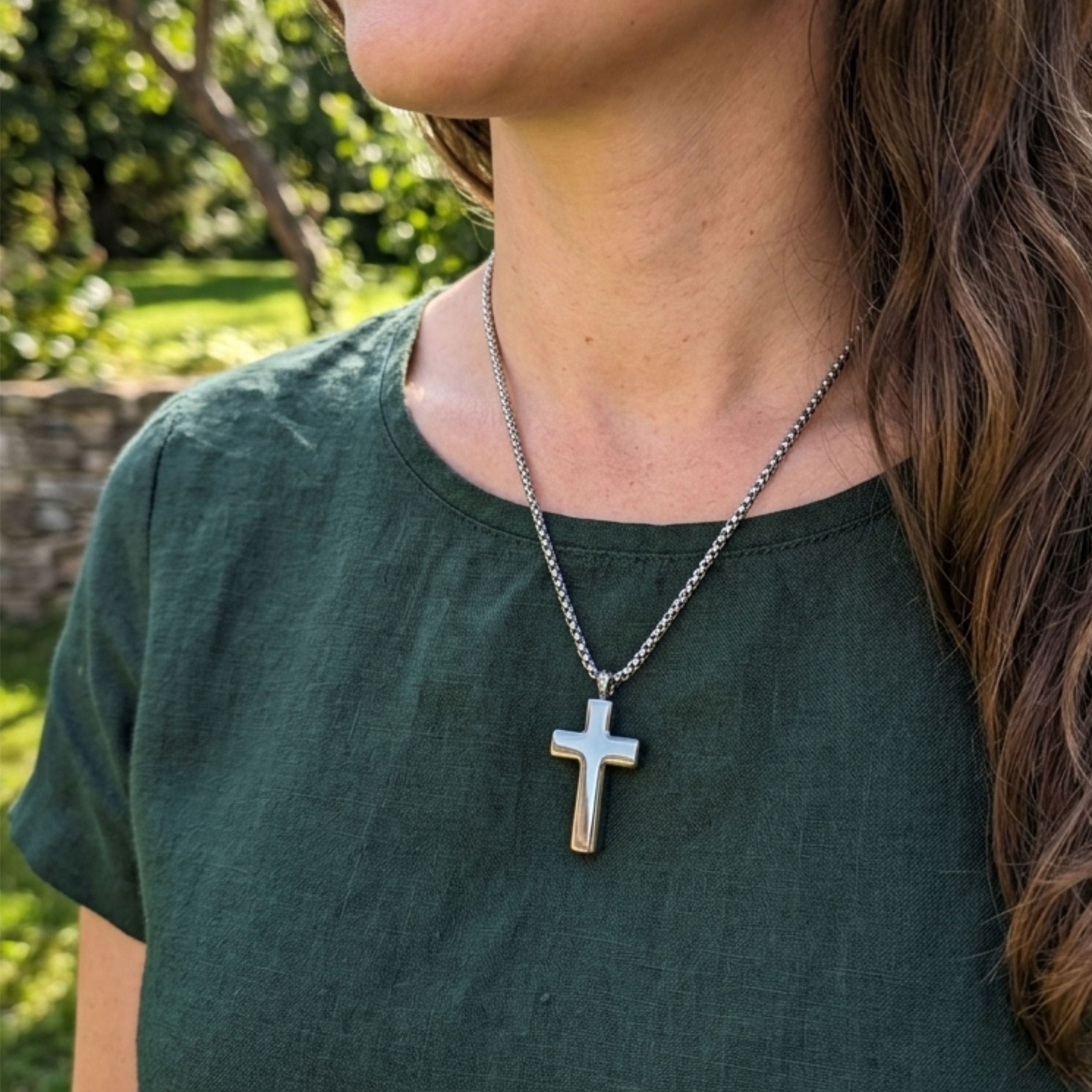 Cara Keepsakes Stainless Steel Stainless Steel Cross Pendant Urn