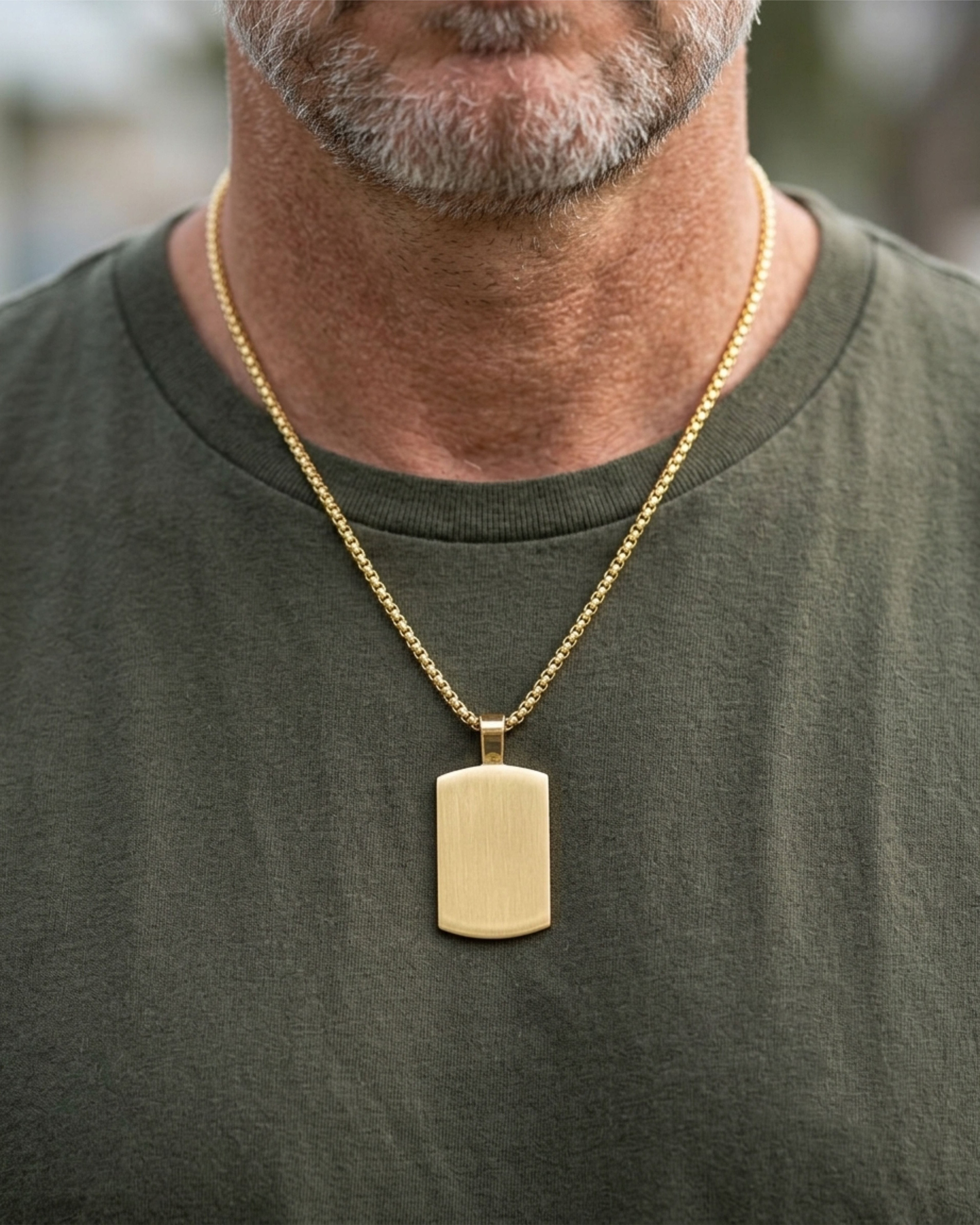 Cara Keepsakes Stainless Steel Gold-Plated Tag Pendant
