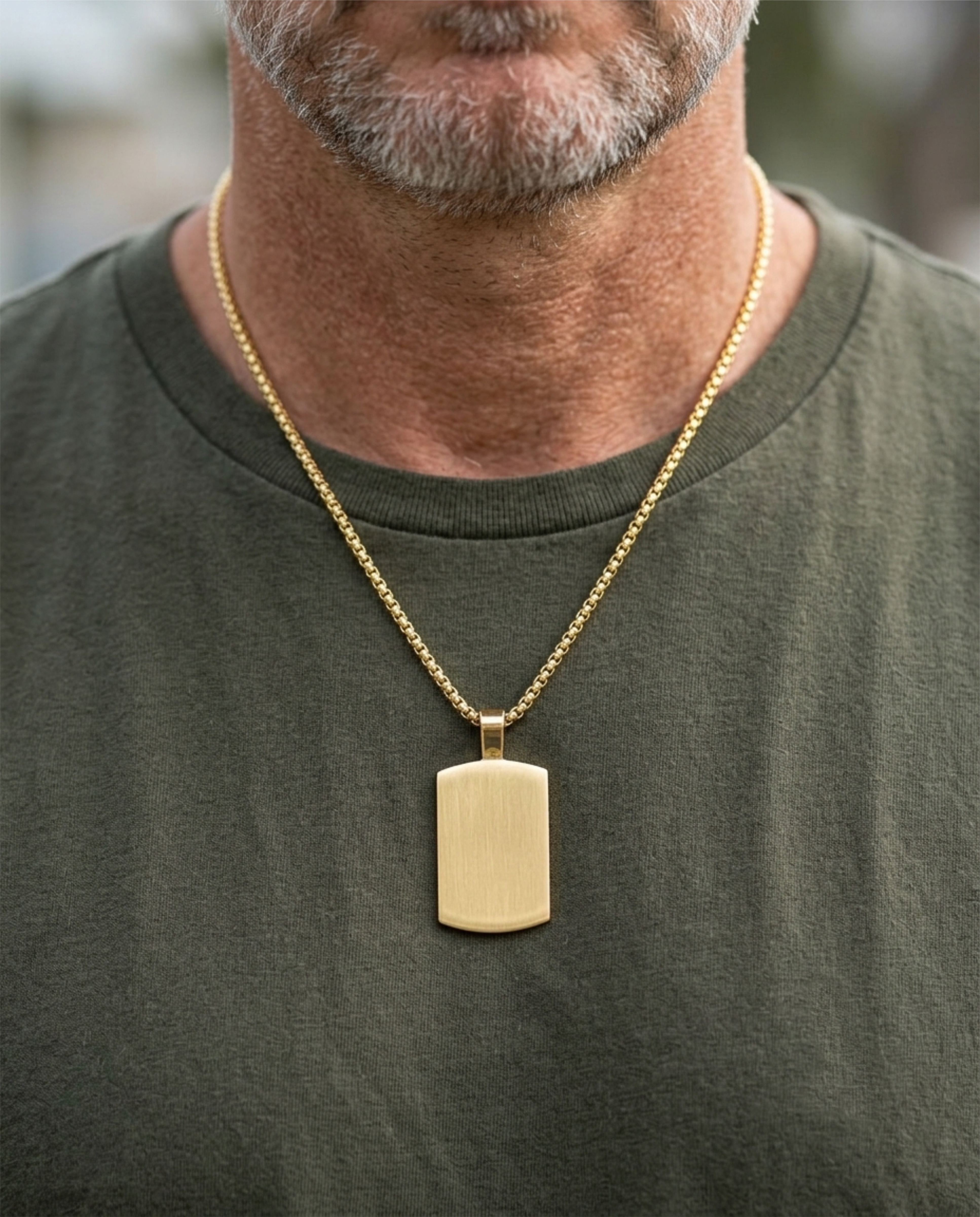 Cara Keepsakes Stainless Steel Gold-Plated Tag Pendant