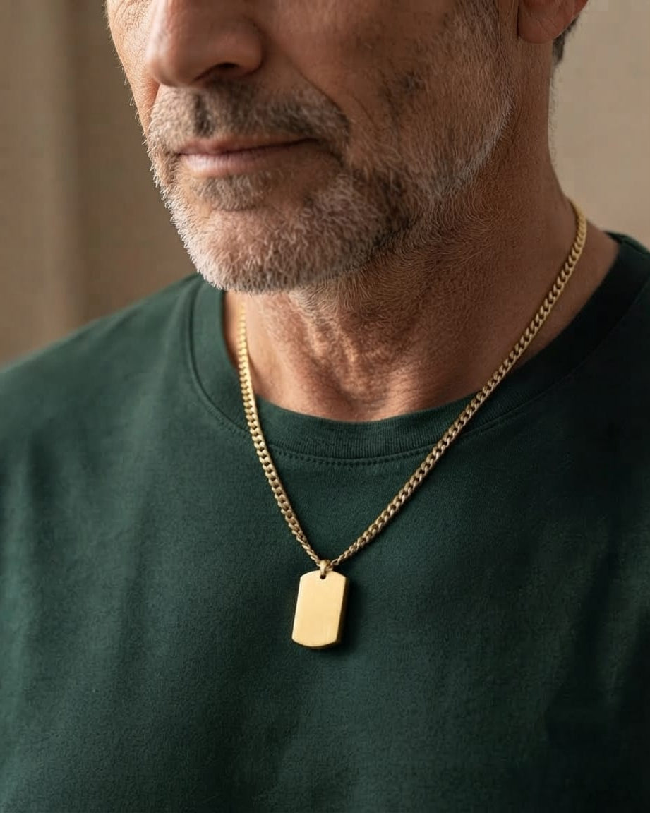 Cara Keepsakes Stainless Steel Gold-Plated Stainless Steel Tag Pendant Urn