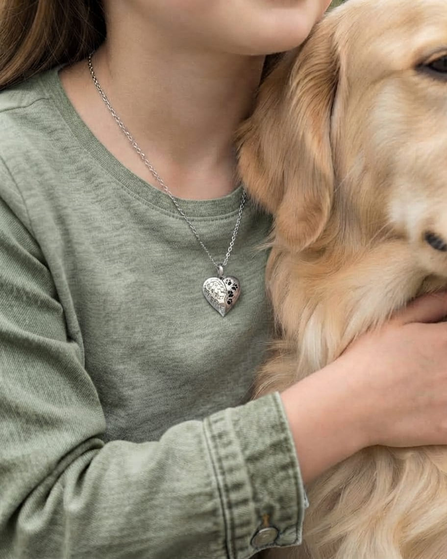 Cara Keepsakes Stainless Steel Stainless Steel Angel Wing Urn with Paw Prints