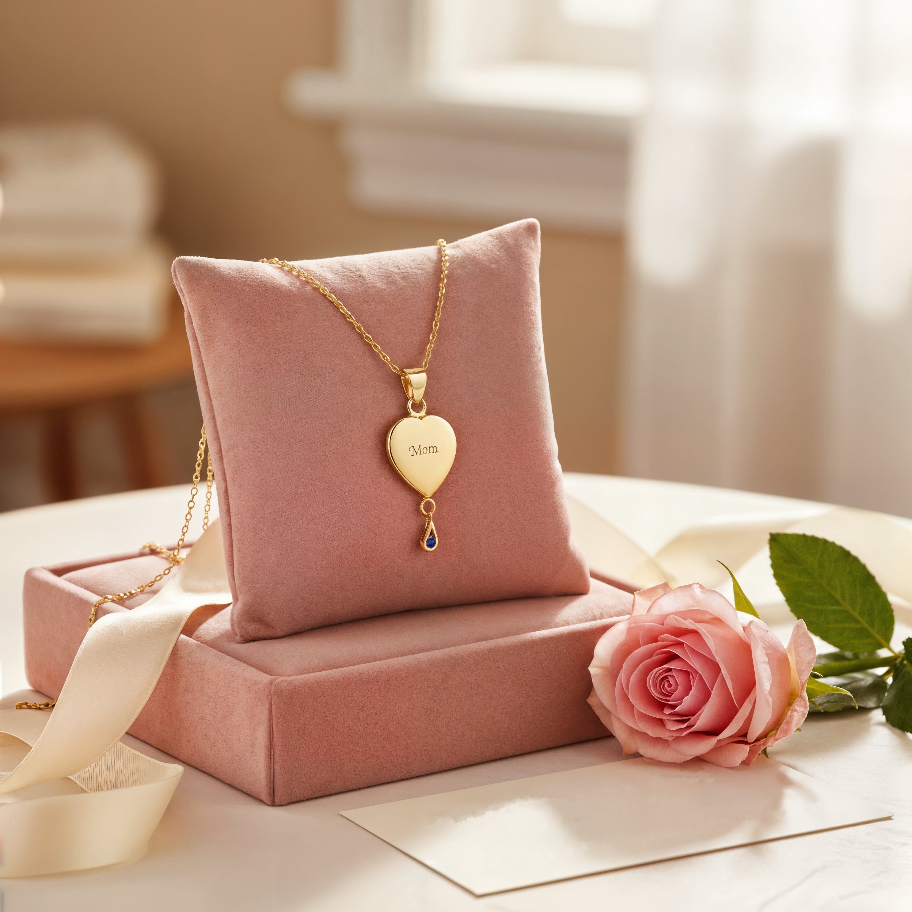 Cara Keepsakes Gold Pendant Urns Birthstone Heart Pendant Urn (10K)