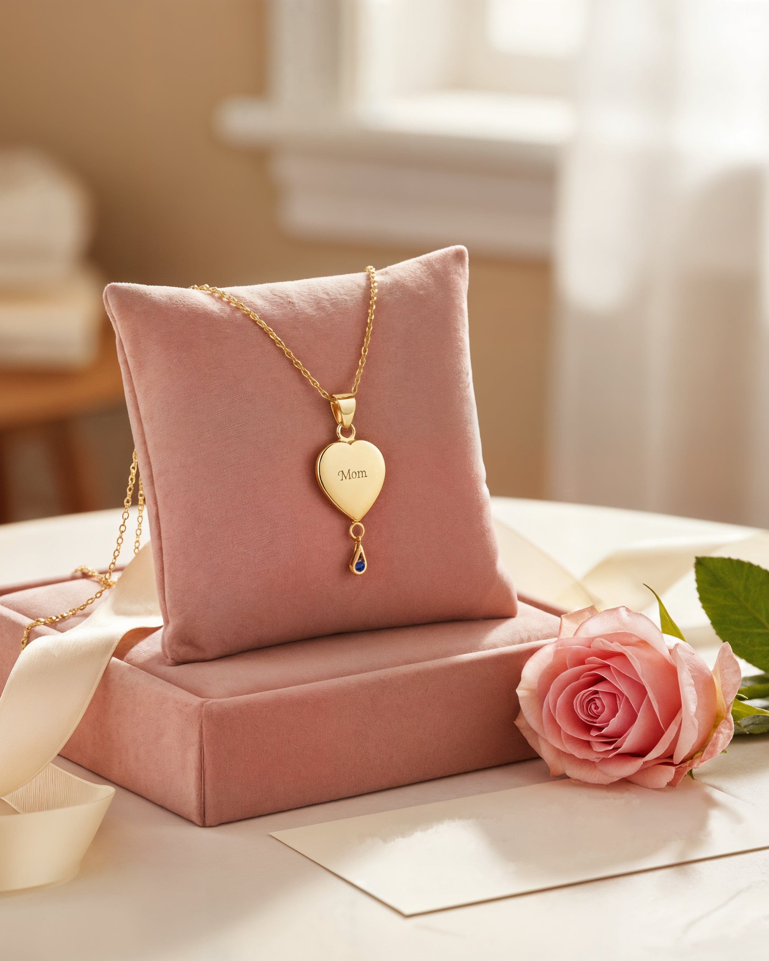 Cara Keepsakes Gold Pendant Urns Birthstone Heart Pendant Urn (10K)