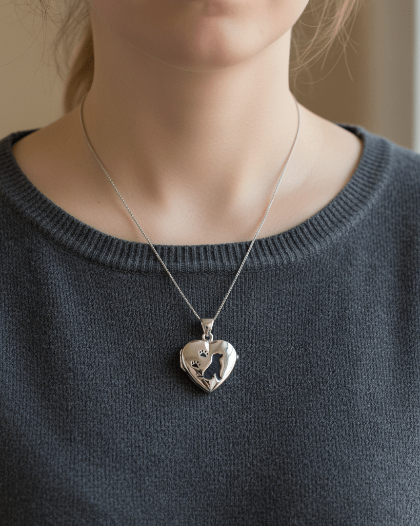 Cara Keepsakes Silver Locket Urns Dog Locket Urn