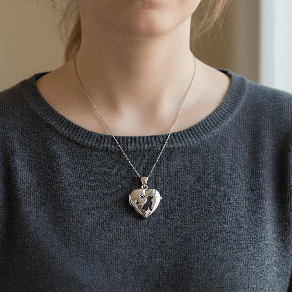 Cara Keepsakes Silver Locket Urns Dog Locket Urn