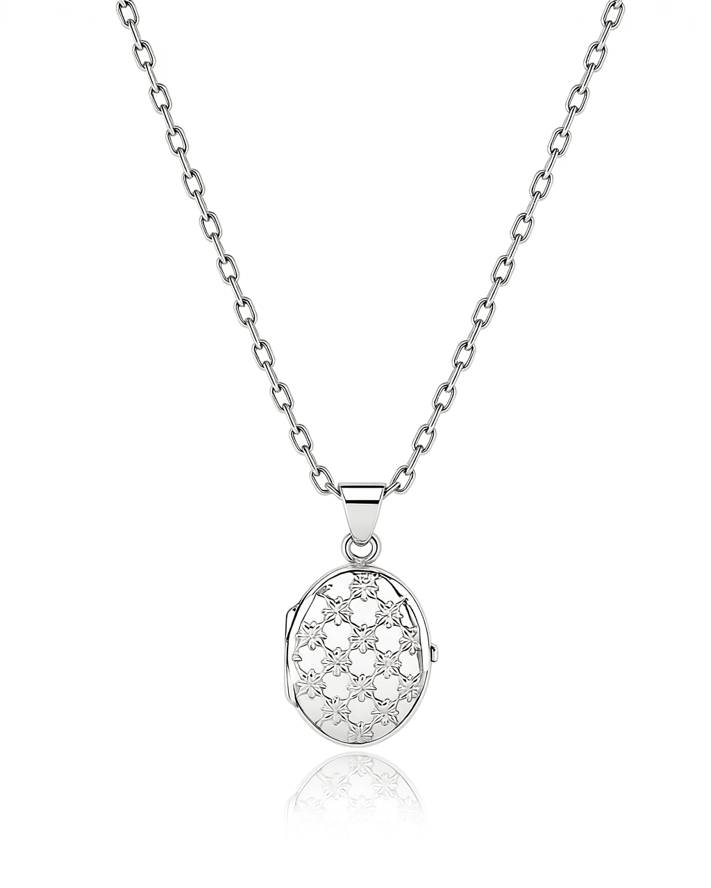 Cara Keepsakes Silver Locket Urns Oval Locket Urn - Diamond Cut