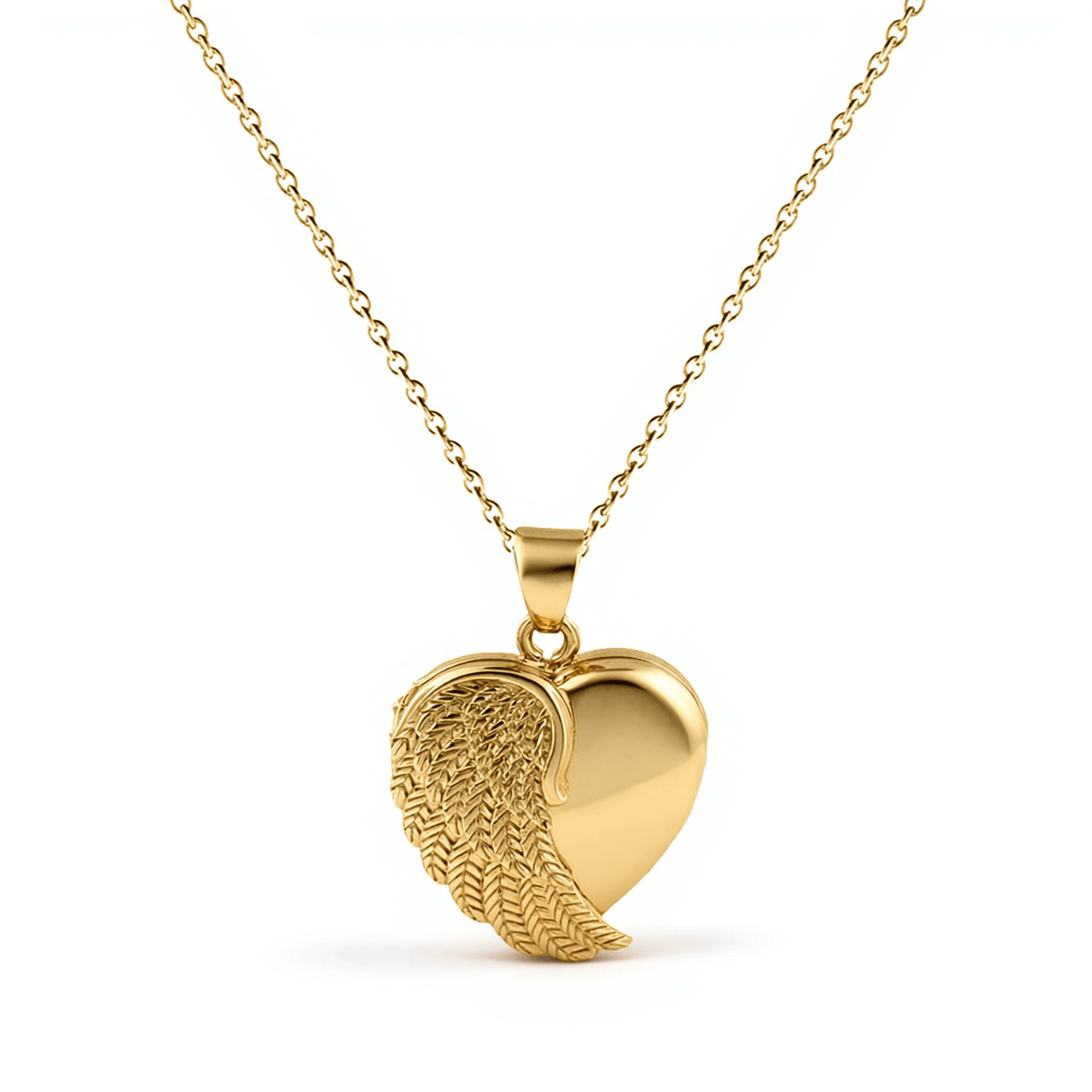 Cara Keepsakes Gold Pendant Urns Gold Angel Wing Pendant Urn (10K)