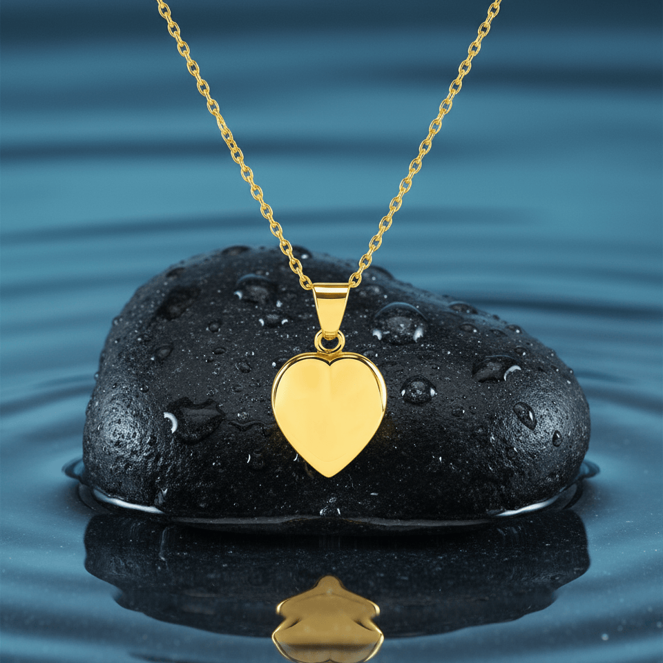 Cara Keepsakes Gold Pendant Urns Small Gold Heart Pendant Urn (10K)