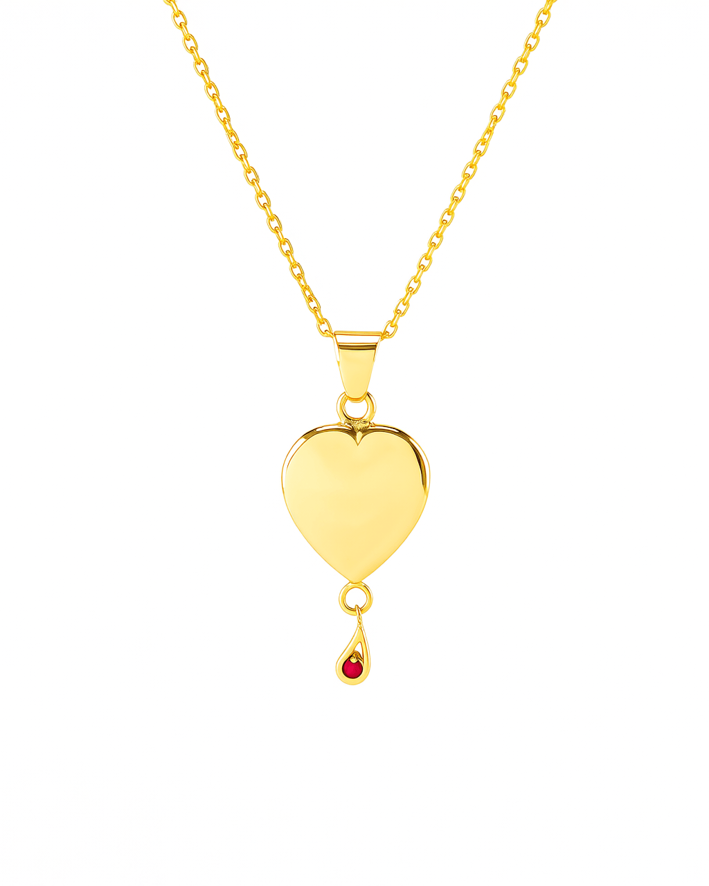 Cara Keepsakes Gold Pendant Urns Birthstone Heart Pendant Urn (10K)
