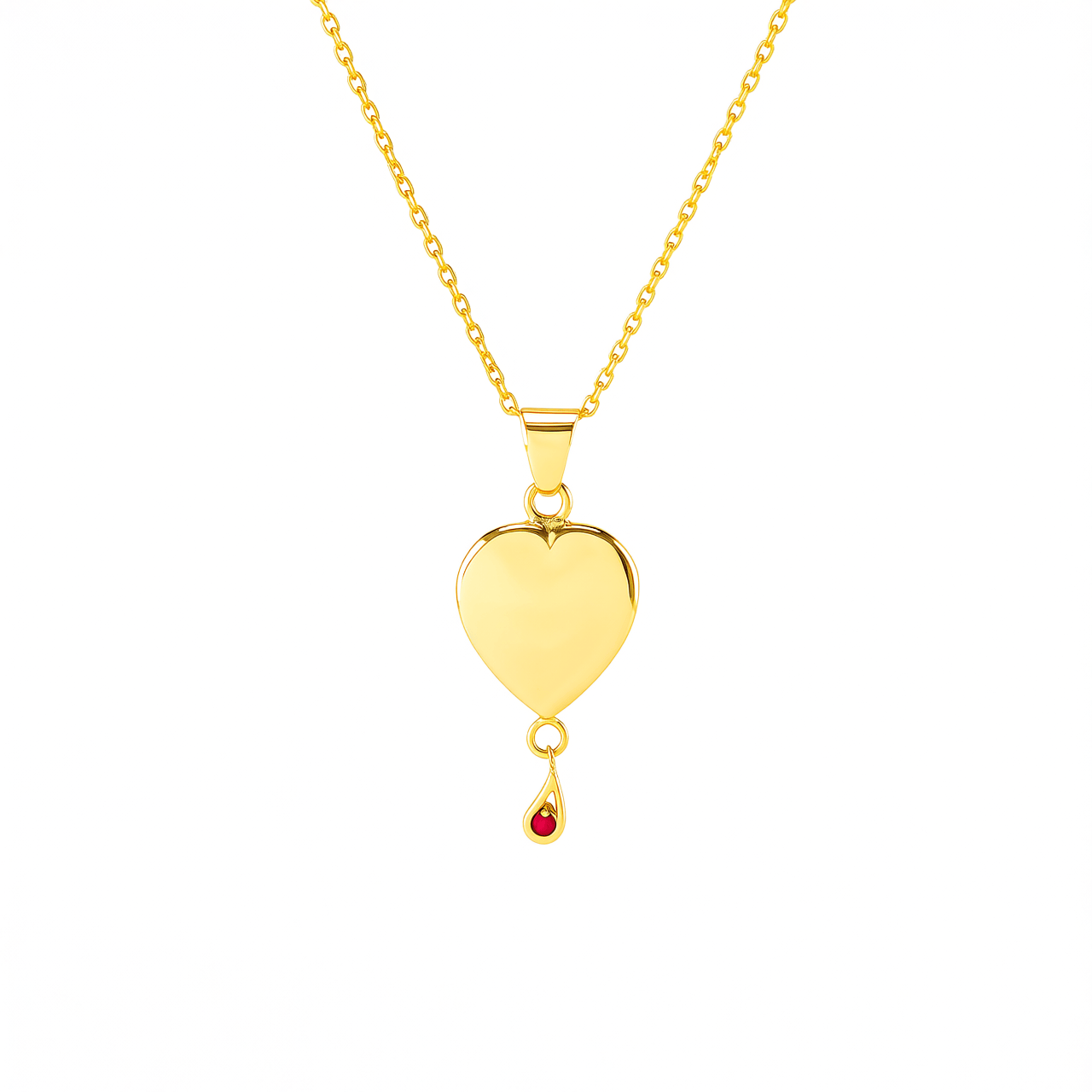Cara Keepsakes Gold Pendant Urns Birthstone Heart Pendant Urn (10K)